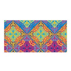 Colorful Flora Flora Kazakh Pattern Satin Wrap 35  x 70 