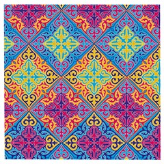 Colorful Flora Flora Kazakh Pattern Wooden Puzzle Square