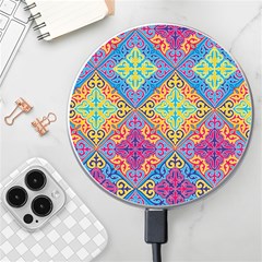 Colorful Flora Flora Kazakh Pattern Wireless Fast Charger(white) by Cemarart