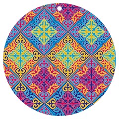 Colorful Flora Flora Kazakh Pattern UV Print Acrylic Ornament Round