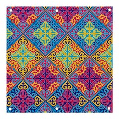 Colorful Flora Flora Kazakh Pattern Banner and Sign 3  x 3 