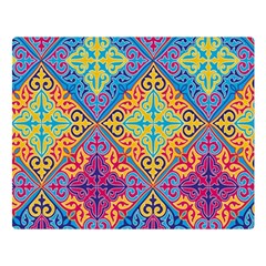 Colorful Flora Flora Kazakh Pattern Premium Plush Fleece Blanket (Large)