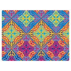 Colorful Flora Flora Kazakh Pattern Two Sides Premium Plush Fleece Blanket (Extra Small)