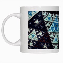 Fractal Triangle Geometric Abstract Pattern White Mug by Cemarart