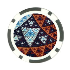 Fractal Triangle Geometric Abstract Pattern Poker Chip Card Guard by Cemarart