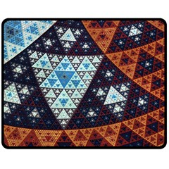 Fractal Triangle Geometric Abstract Pattern Fleece Blanket (medium) by Cemarart