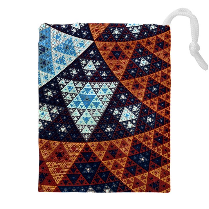 Fractal Triangle Geometric Abstract Pattern Drawstring Pouch (4XL)