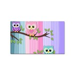 Owls Family Stripe Tree Sticker Rectangular (10 pack) Front