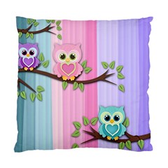 Owls Family Stripe Tree Standard Cushion Case (one Side) by Bedest