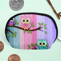 Owls Family Stripe Tree Accessory Pouch (medium) by Bedest