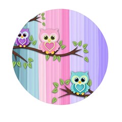 Owls Family Stripe Tree Mini Round Pill Box (pack Of 3) by Bedest