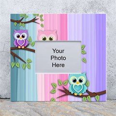 Owls Family Stripe Tree White Wall Photo Frame 5  X 7  by Bedest