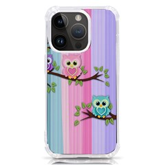 Owls Family Stripe Tree Iphone 14 Pro Tpu Uv Print Case by Bedest