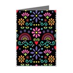 Mexican Folk Art Seamless Pattern Mini Greeting Card Left