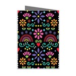 Mexican Folk Art Seamless Pattern Mini Greeting Card Right