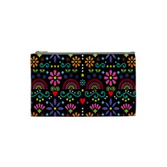 Mexican Folk Art Seamless Pattern Cosmetic Bag (small) by Bedest