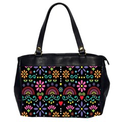 Mexican Folk Art Seamless Pattern Oversize Office Handbag (2 Sides) by Bedest