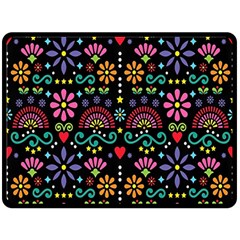 Mexican Folk Art Seamless Pattern Fleece Blanket (large) by Bedest