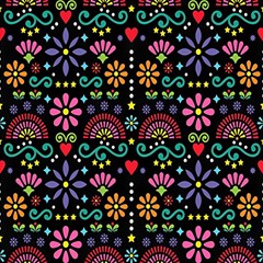 Mexican Folk Art Seamless Pattern Play Mat (square) by Bedest