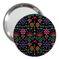 Mexican Folk Art Seamless Pattern 3  Handbag Mirrors by Bedest