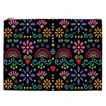 Mexican Folk Art Seamless Pattern Cosmetic Bag (XXL) Front