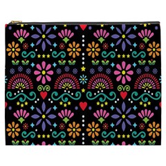 Mexican Folk Art Seamless Pattern Cosmetic Bag (xxxl)