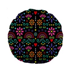 Mexican Folk Art Seamless Pattern Standard 15  Premium Round Cushions by Bedest