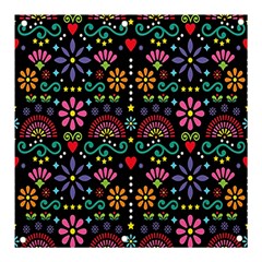 Mexican Folk Art Seamless Pattern Banner And Sign 3  X 3  by Bedest