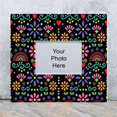 Mexican Folk Art Seamless Pattern White Wall Photo Frame 5  X 7  by Bedest