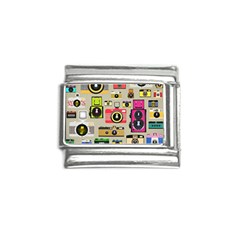 Retro Camera Pattern Graph Italian Charm (9mm) by Bedest