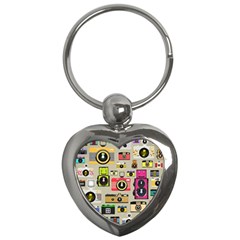 Retro Camera Pattern Graph Key Chain (heart) by Bedest