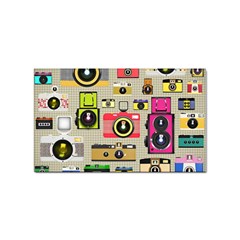 Retro Camera Pattern Graph Sticker Rectangular (100 Pack)