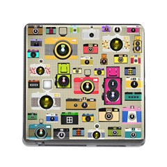 Retro Camera Pattern Graph Memory Card Reader (square 5 Slot) by Bedest