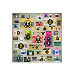 Retro Camera Pattern Graph Satin Bandana Scarf 22  X 22  by Bedest