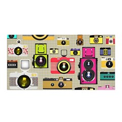 Retro Camera Pattern Graph Satin Wrap 35  X 70  by Bedest