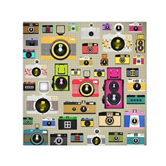 Retro Camera Pattern Graph Square Satin Scarf (30  X 30 ) by Bedest