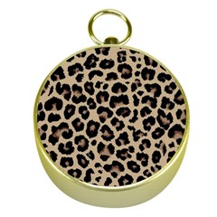 Leopard Animal Skin Patern Gold Compasses by Bedest