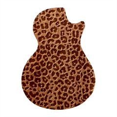 Leopard Animal Skin Patern Guitar Shape Wood Guitar Pick Holder Case And Picks Set by Bedest