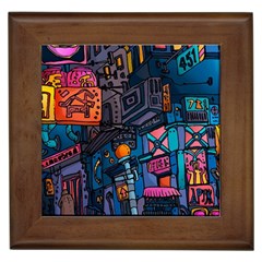 Wallet City Art Graffiti Framed Tile by Bedest