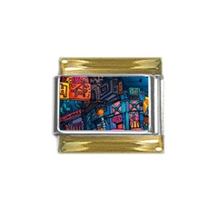 Wallet City Art Graffiti Gold Trim Italian Charm (9mm)