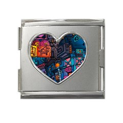 Wallet City Art Graffiti Mega Link Heart Italian Charm (18mm) by Bedest