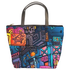 Wallet City Art Graffiti Bucket Bag by Bedest