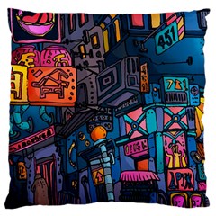 Wallet City Art Graffiti Large Premium Plush Fleece Cushion Case (two Sides) by Bedest