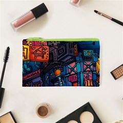 Wallet City Art Graffiti Cosmetic Bag (xs) by Bedest