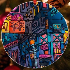 Wallet City Art Graffiti Uv Print Acrylic Ornament Round by Bedest