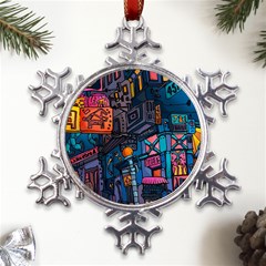 Wallet City Art Graffiti Metal Large Snowflake Ornament by Bedest