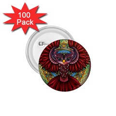 Colorful Owl Art Red Owl 1 75  Buttons (100 Pack)  by Bedest