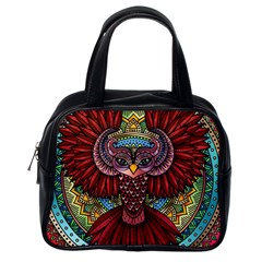 Colorful Owl Art Red Owl Classic Handbag (one Side) by Bedest