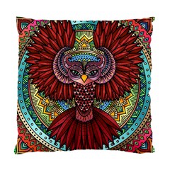 Colorful Owl Art Red Owl Standard Cushion Case (one Side) by Bedest