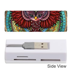 Colorful Owl Art Red Owl Memory Card Reader (stick) by Bedest